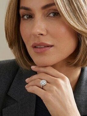 JZ57 Size 6 Women Moissanite Flower Engagement Ring